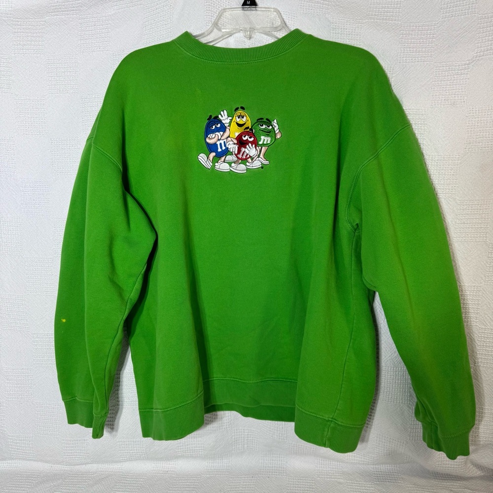 Vintage M&M Green Sweatshirt‎ Boxy Crewneck Size Small Embroidered Characters